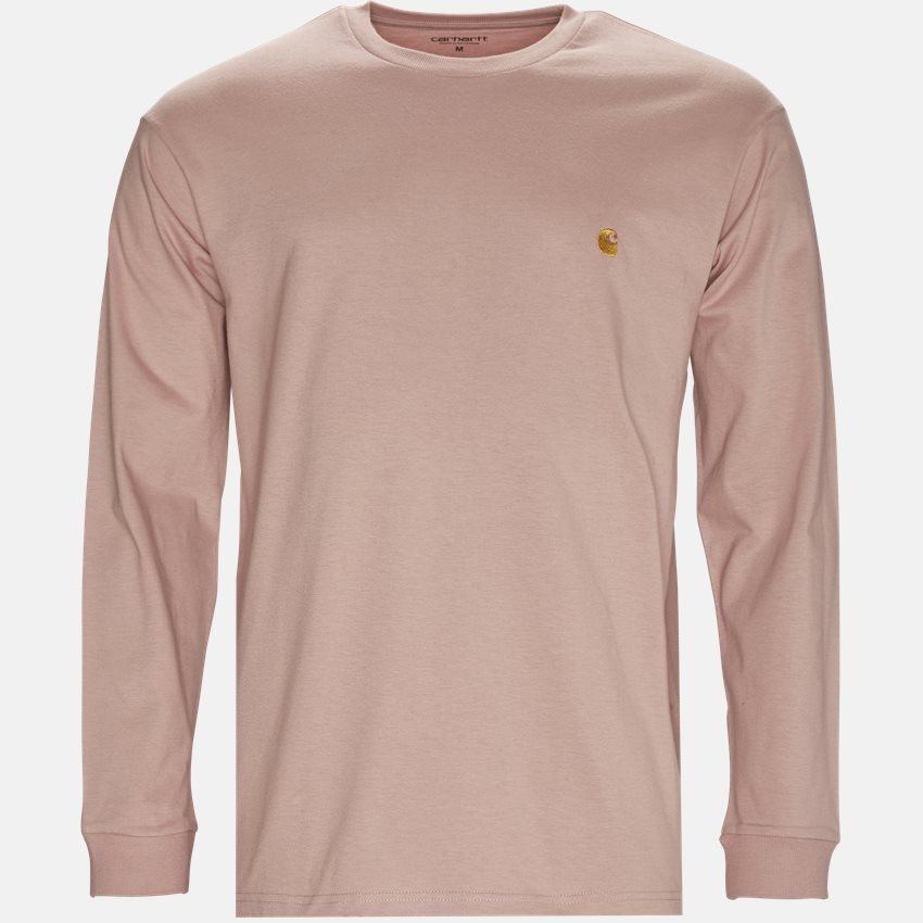 Carhartt WIP T-shirts L/S CHASE I026392. SOFT ROSE/GOLD